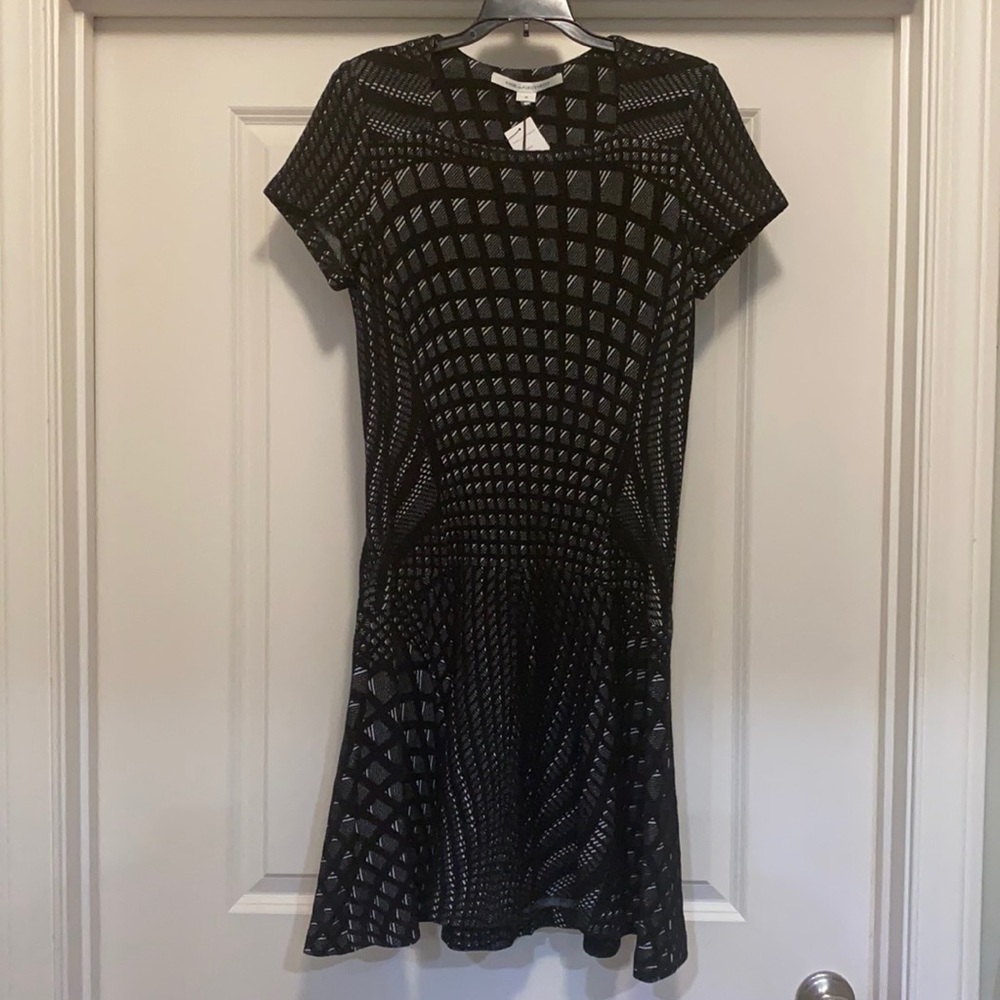 Diane Von Furstenberg black & white skater dress